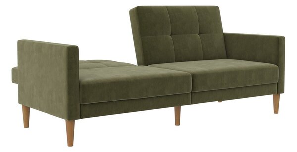 Zielona aksamitna rozkładana sofa 207 cm Lilly – Støraa
