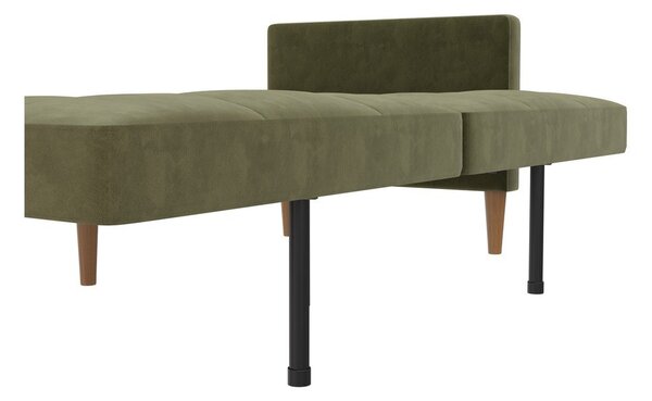 Zielona aksamitna rozkładana sofa 207 cm Lilly – Støraa