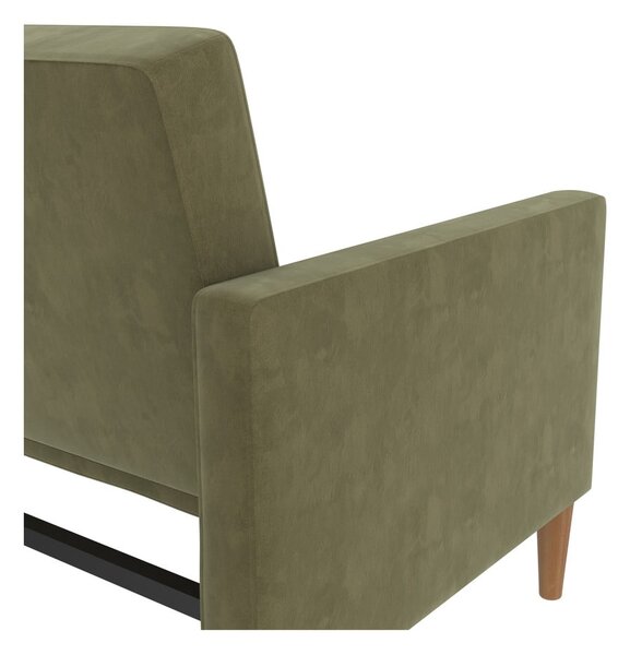 Zielona aksamitna rozkładana sofa 207 cm Lilly – Støraa