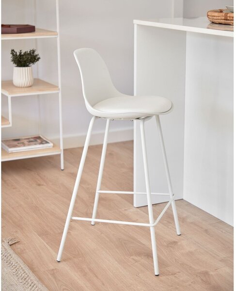 Biały hoker (wysokość siedziska 65 cm) Brighter – Kave Home