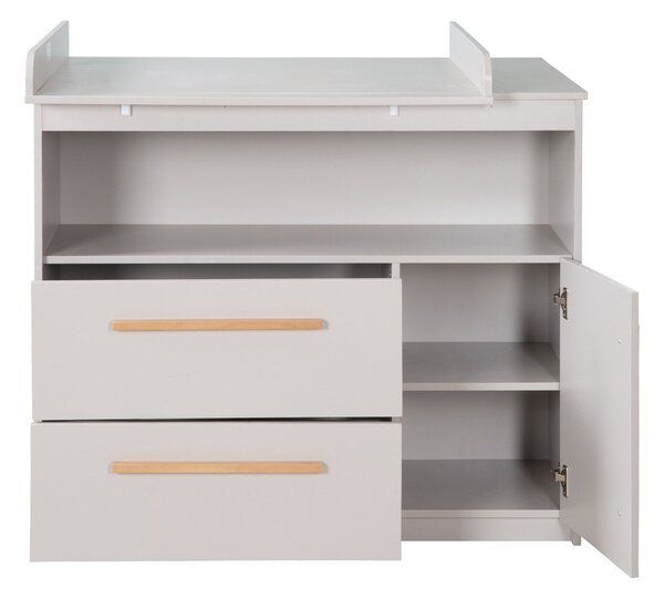 Jasnoszara komoda dziecięca z przewijakiem 107x98x75 cm Lea – Roba