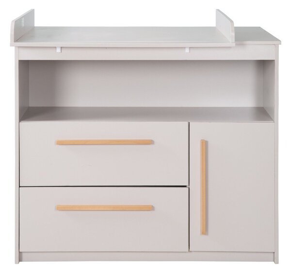 Jasnoszara komoda dziecięca z przewijakiem 107x98x75 cm Lea – Roba