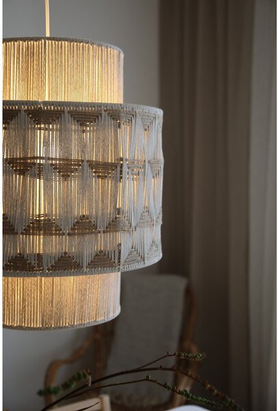 Lampa wisząca w naturalnym kolorze z jutowo-tekstylnym kloszem ø 45 cm Ano – Markslöjd