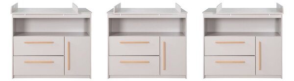 Jasnoszara komoda dziecięca z przewijakiem 107x98x75 cm Lea – Roba