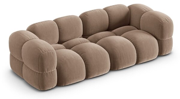 Brązowa aksamitna sofa 250 cm Loretto – Cosmopolitan Design