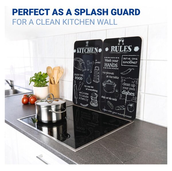 Płyty ochronne na kuchenkę ze szkła hartowanego zestaw 2 szt. 52x30 cm Kitchen Rules – Maximex
