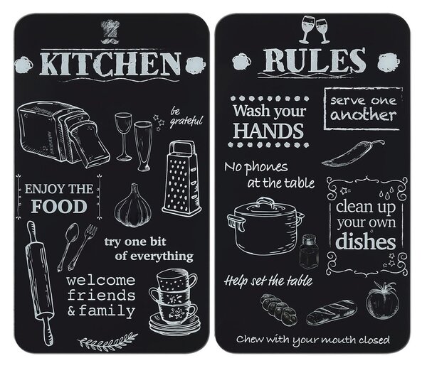 Płyty ochronne na kuchenkę ze szkła hartowanego zestaw 2 szt. 52x30 cm Kitchen Rules – Maximex