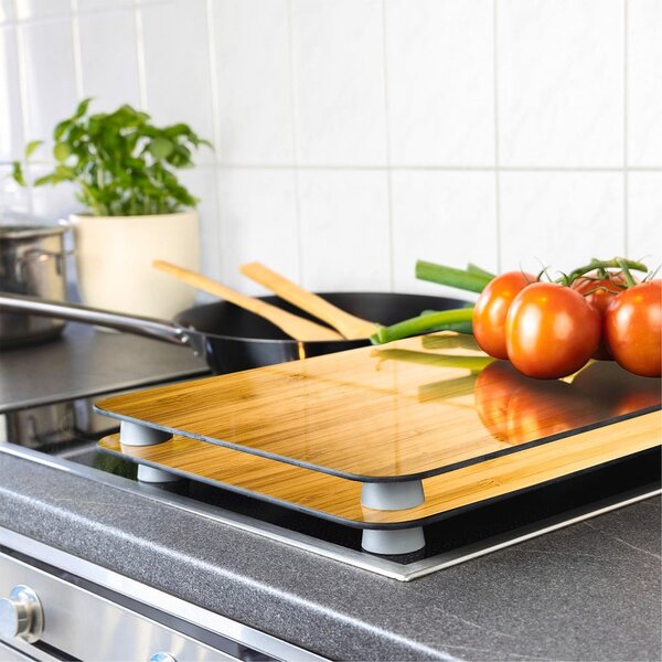 Płyty ochronne na kuchenkę ze szkła hartowanego zestaw 2 szt. 52x30 cm Wooden – Maximex
