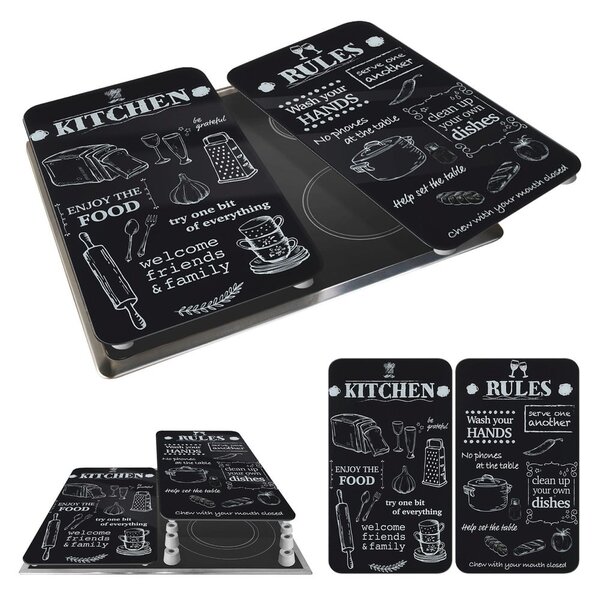 Płyty ochronne na kuchenkę ze szkła hartowanego zestaw 2 szt. 52x30 cm Kitchen Rules – Maximex