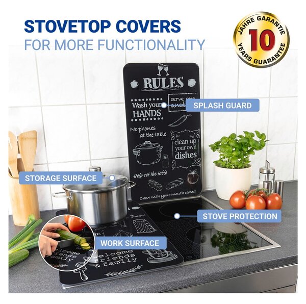 Płyty ochronne na kuchenkę ze szkła hartowanego zestaw 2 szt. 52x30 cm Kitchen Rules – Maximex