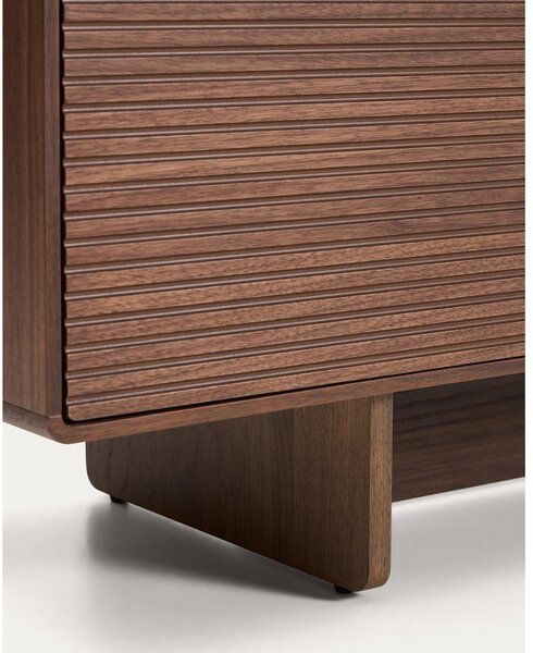 Ciemnobrązowa szafka pod TV w dekorze orzecha 200x46x40 cm Norlen – Kave Home