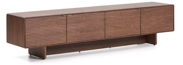 Ciemnobrązowa szafka pod TV w dekorze orzecha 200x46x40 cm Norlen – Kave Home