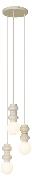 Retro Lampa wisząca beżowa z matowym szkłem 3-punktowa - Fedde