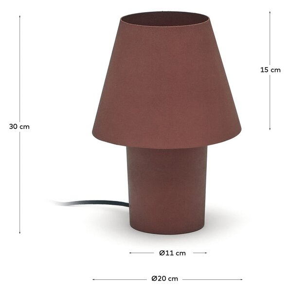 Lampa stołowa w kolorze terakoty z metalowym kloszem (wysokość 30 cm) Canapost – Kave Home