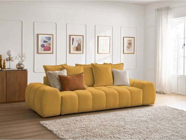 Musztardowa sofa z tkaniny szenilowej 278 cm Everest – Bobochic Paris