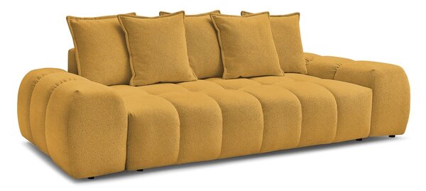 Musztardowa sofa z tkaniny szenilowej 278 cm Everest – Bobochic Paris
