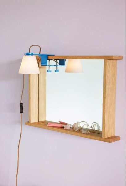 Niebieska lampa stołowa ze szklanym kloszem (wysokość 23 cm) Lure – Hübsch