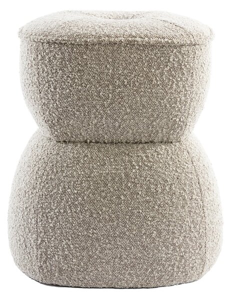 Beżowy puf z materiału bouclé Leyla – Light & Living