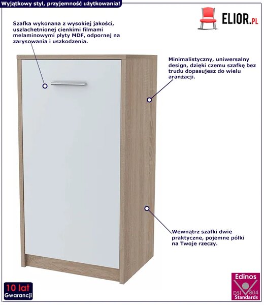 Minimalistyczna komoda biała sonoma R6-E88