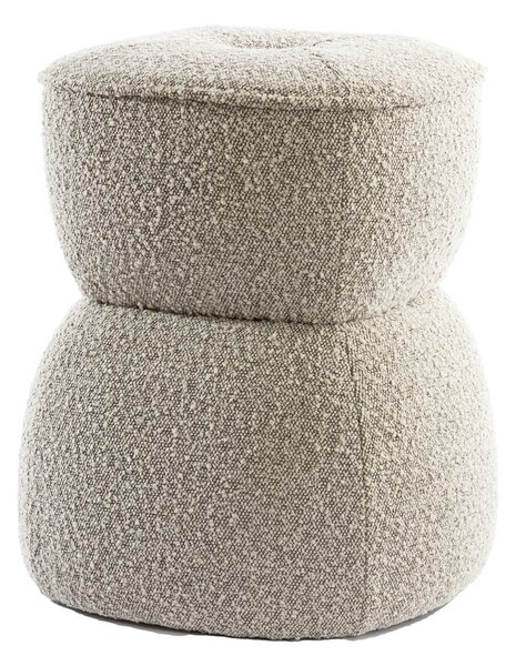Beżowy puf z materiału bouclé Leyla – Light & Living