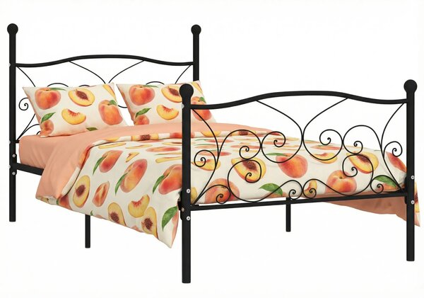 Czarne metalowe łóżko rustykalne 90x200 cm N2-N63