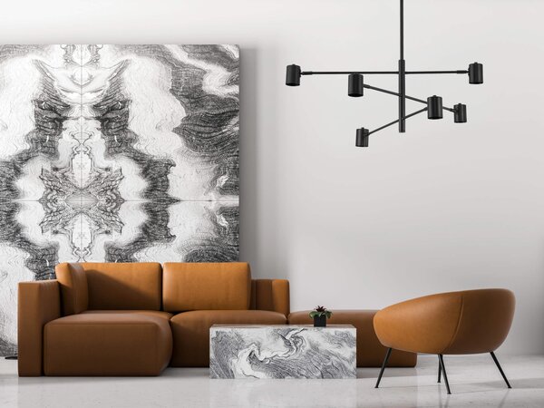 LAMPA SUFITOWA WISZĄCA NOWOCZESNA CZARNA DORA W6