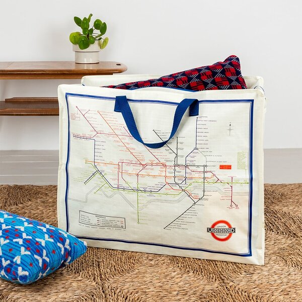 Pojemnik do przechowywania ubrań z plastiku z recyklingu 58x28x48 cm Heritage Tube Map – Rex London