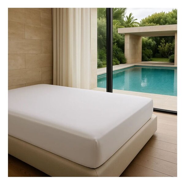 Białe prześcieradło z bawełny renforcé z gumką 200x140 cm Ranforce – Mila Home Luxury