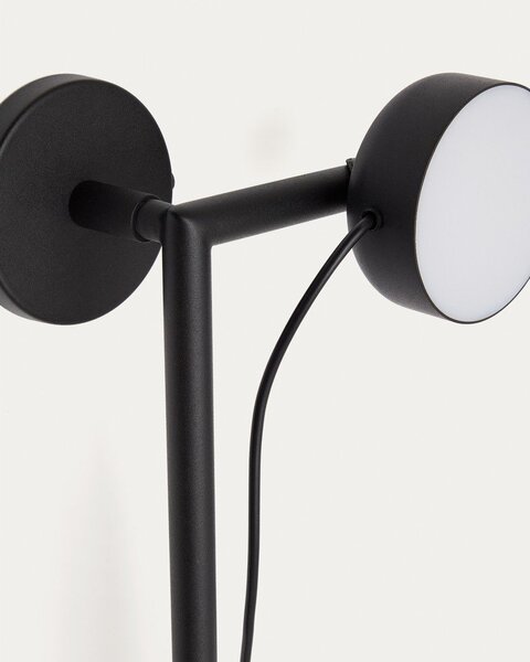 Czarny metalowy kinkiet LED ze ściemniaczem do kontaktu Orey – Kave Home