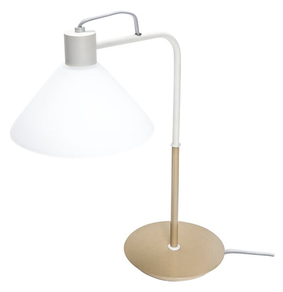 Biała lampa stołowa ze szklanym kloszem (wysokość 44 cm) Spot – Hübsch