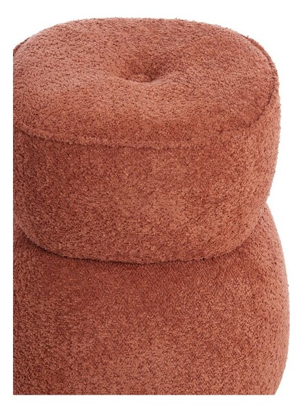 Pomarańczowy puf z materiału bouclé Leyla – Light & Living