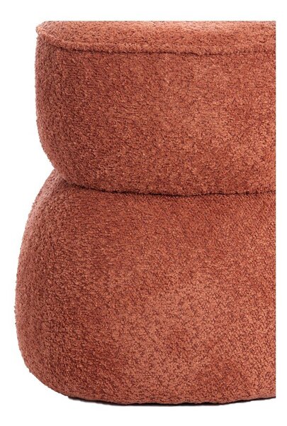 Pomarańczowy puf z materiału bouclé Leyla – Light & Living