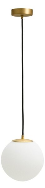 Biała/w kolorze złota metalowa lampa wisząca ze szklanym kloszem ø 15 cm Brisia – Kave Home