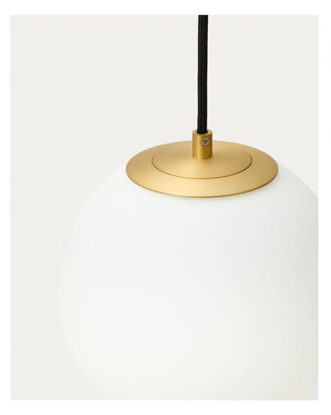 Biała/w kolorze złota metalowa lampa wisząca ze szklanym kloszem ø 15 cm Brisia – Kave Home