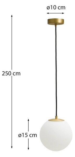 Biała/w kolorze złota metalowa lampa wisząca ze szklanym kloszem ø 15 cm Brisia – Kave Home