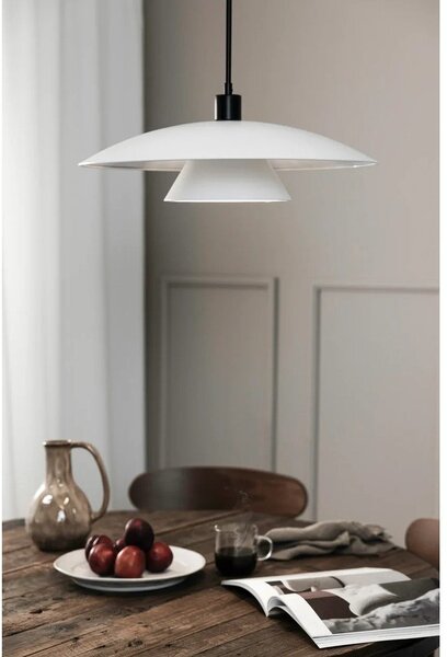 Czarno-biała lampa wisząca z metalowym kloszem ø 50 cm Millinge – Markslöjd