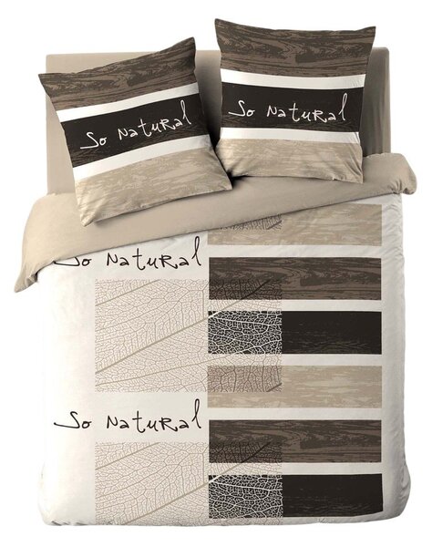Brązowa bawełniana pościel dwuosobowa 200x200 cm So Natural – douceur d'intérieur