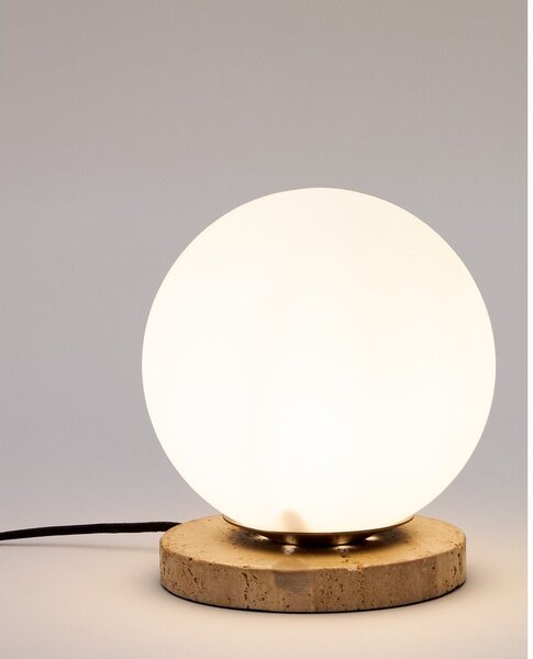 Biała lampa stołowa ze szklanym kloszem (wys. 22 cm) Malachi – Kave Home