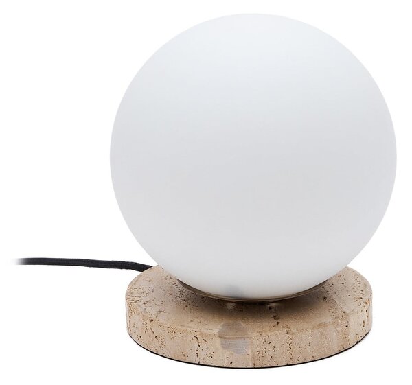Biała lampa stołowa ze szklanym kloszem (wys. 22 cm) Malachi – Kave Home
