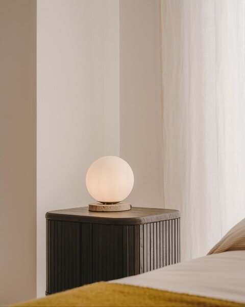 Biała lampa stołowa ze szklanym kloszem (wys. 22 cm) Malachi – Kave Home