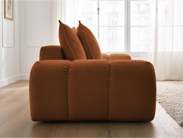 Sofa z tkaniny szenilowej w kolorze terakoty 278 cm Everest – Bobochic Paris