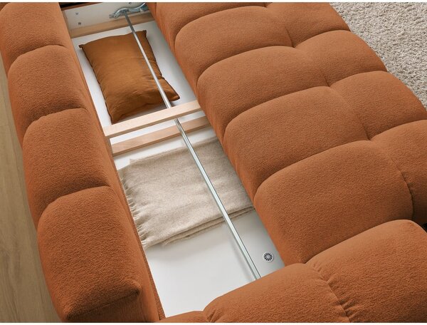 Sofa z tkaniny szenilowej w kolorze terakoty 278 cm Everest – Bobochic Paris