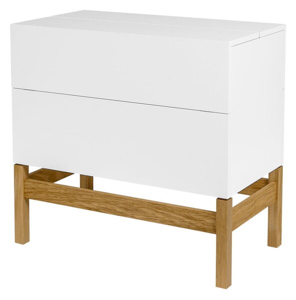 Biały barek na naturalnymi elementami 75x70 xm Woodman Grande