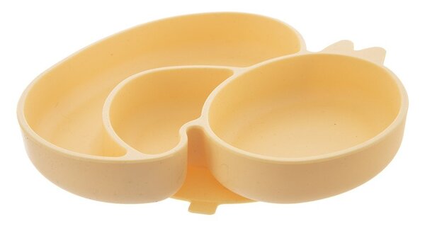 Żółty silikonowy talerz dla dzieci 19x19,5 cm Chicken – Orion