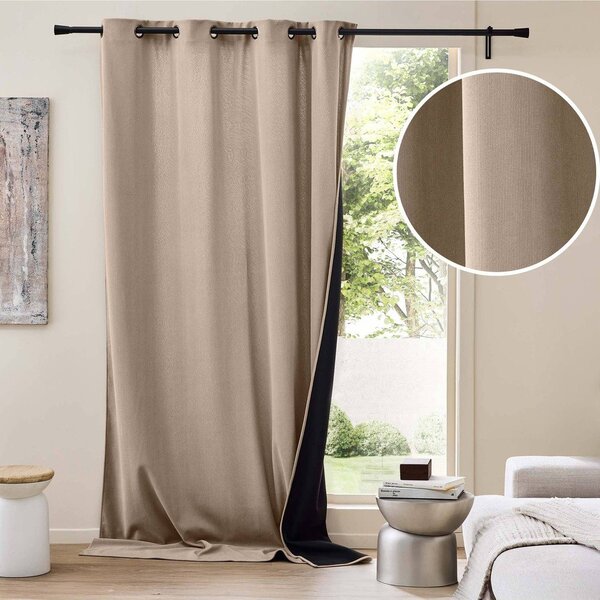 Brązowa zasłona termiczna sztruksowa 140x260 cm Madison – douceur d'intérieur
