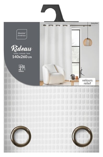 Biała aksamitna zasłona 140x260 cm Swing – douceur d'intérieur