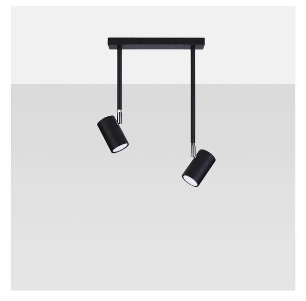 Czarna lampa punktowa 10x30 cm Jones – Sollux