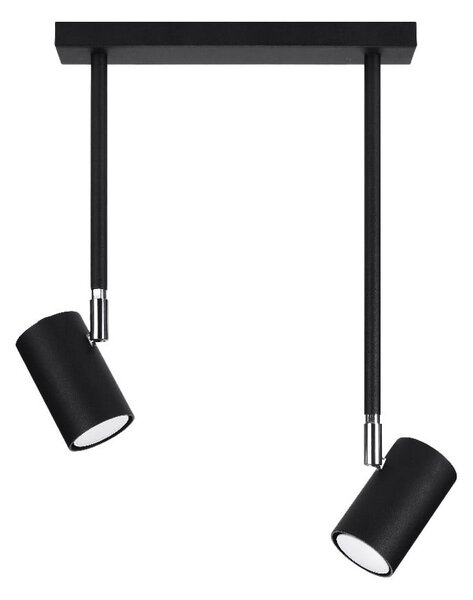 Czarna lampa punktowa 10x30 cm Jones – Sollux