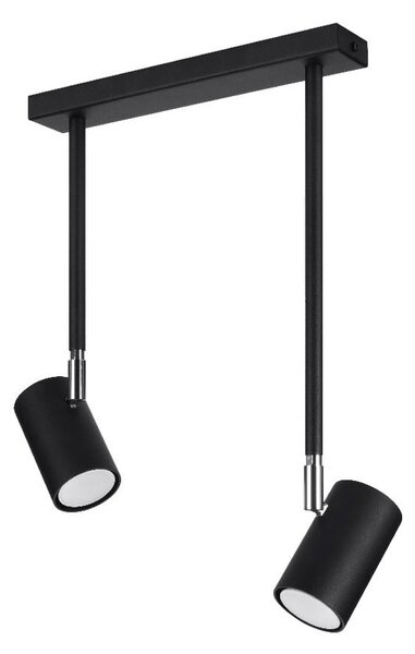 Czarna lampa punktowa 10x30 cm Jones – Sollux