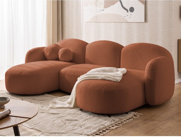 Narożnik z materiału bouclé (w kształcie litery U) w kolorze terakoty Orbit – Ropez